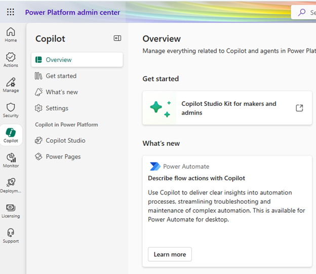 Power Platform Admin Center