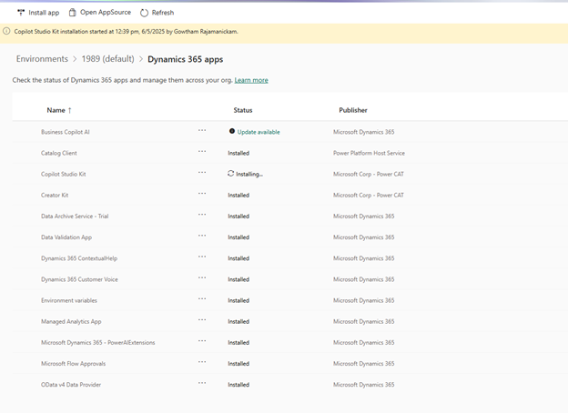 Copilot Studio Kit installation