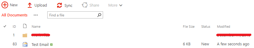 Copy Email From Office 365 To SharePoint Library