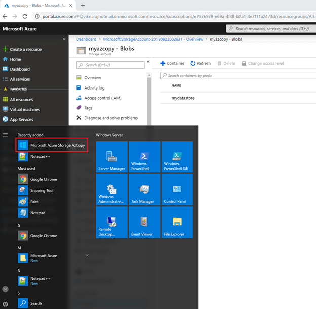 Copy Our On-Premises Data To Azure Storage Using AZCopy