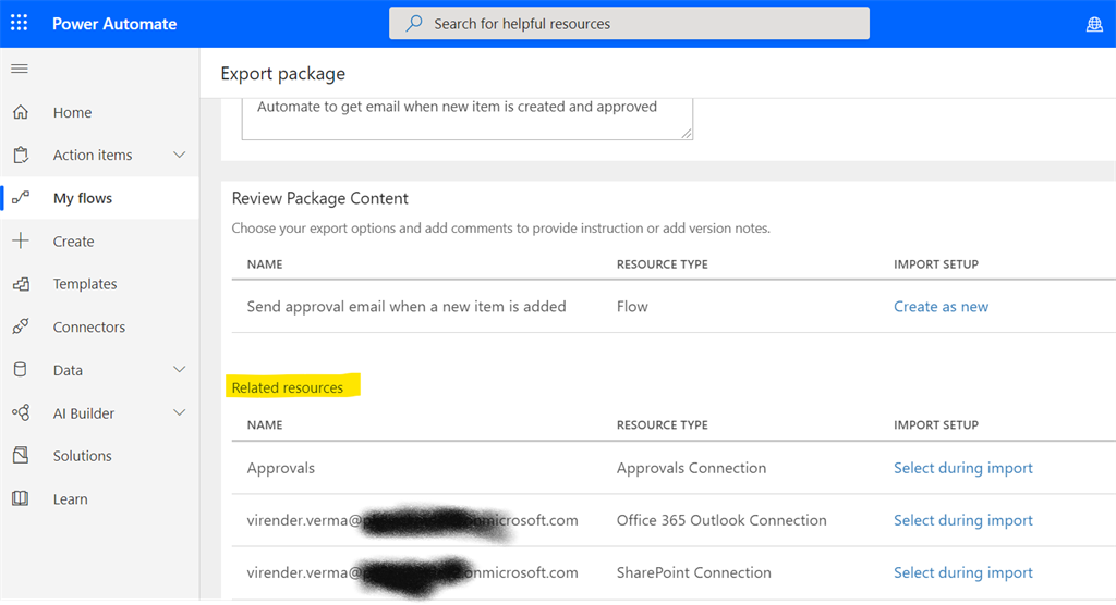 Correct Way Of Exporting Power Automate From One Environment