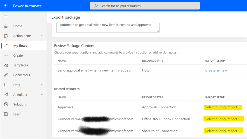 Correct Way Of Exporting Power Automate From One Environment