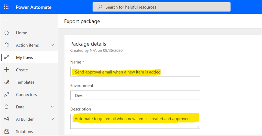 Correct Way Of Exporting Power Automate From One Environment
