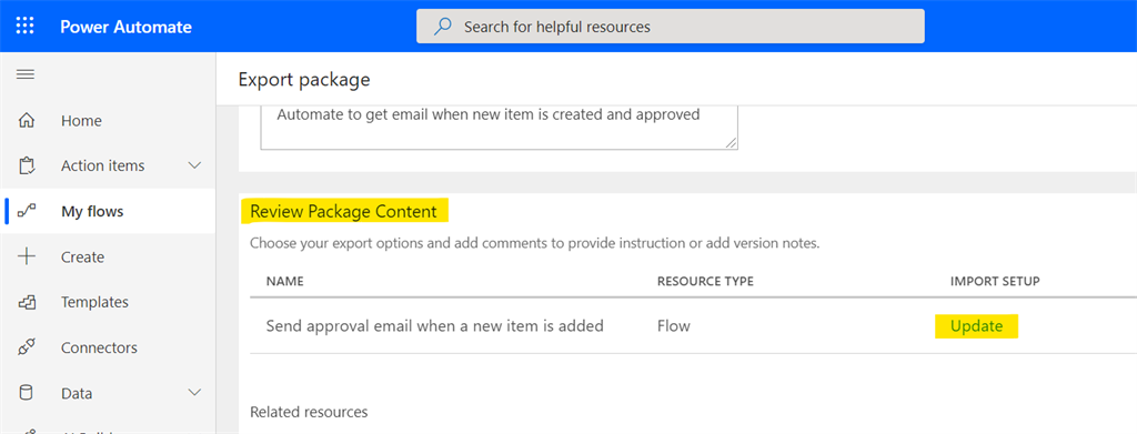 Correct Way Of Exporting Power Automate From One Environment