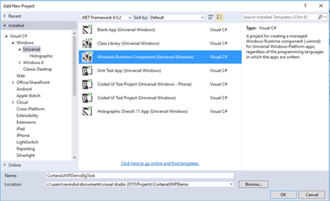 Add Windows Runtime Component
