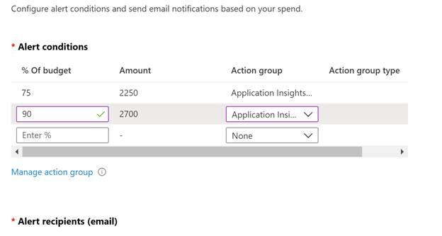 Cost Alert in Azure