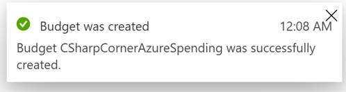 Cost Alert in Azure
