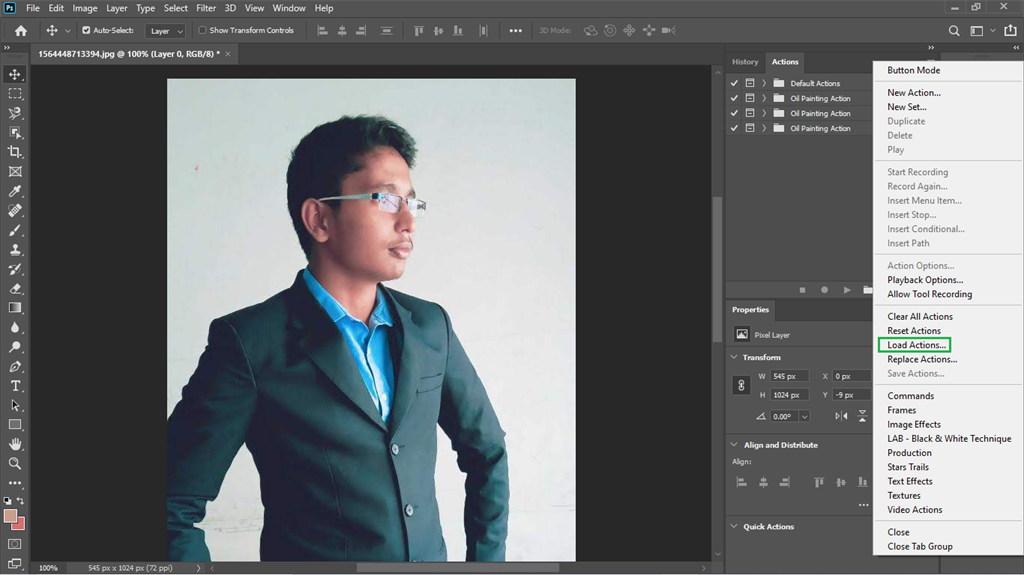 Converting An Image Into Oil Painting Using Actions In Photoshop