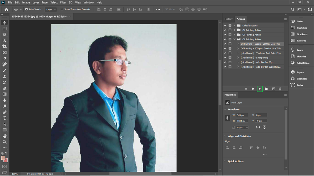 Converting An Image Into Oil Painting Using Actions In Photoshop