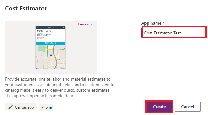 Create a canvas app in Power Apps