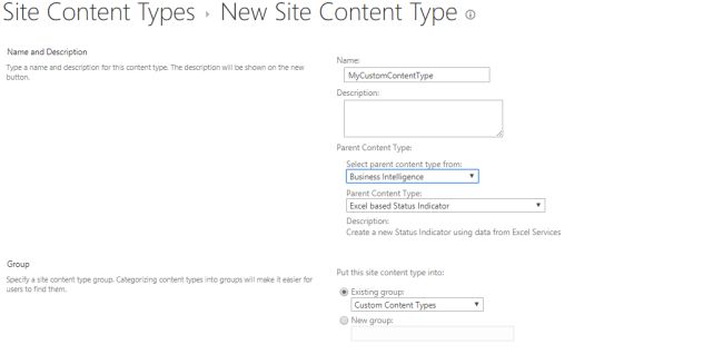 Create A Content Type In SharePoint 2013