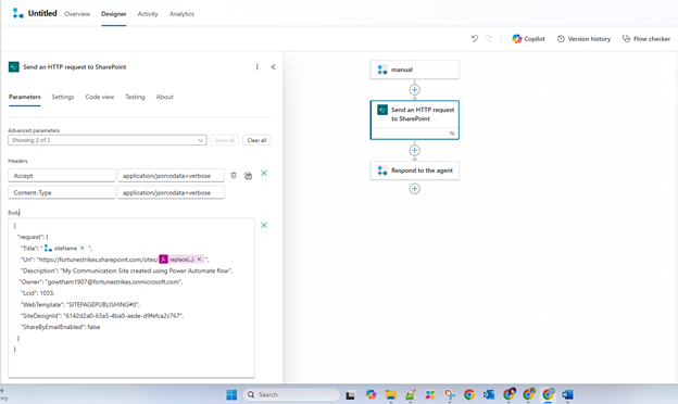 Save and publish this flow