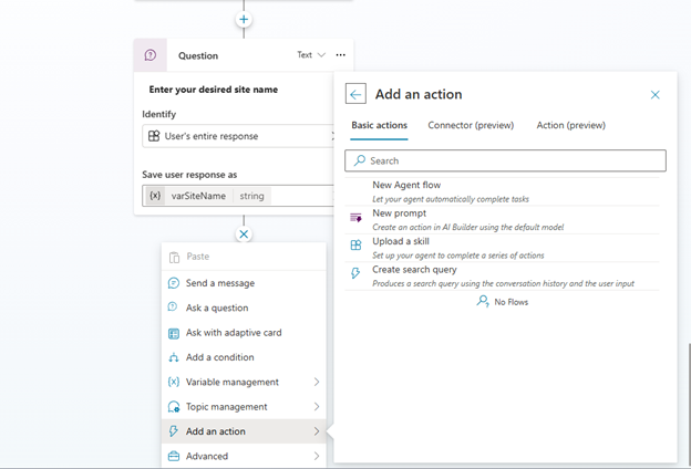 Create new Agent flow