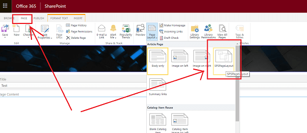 Create A Custom Page Layout For SharePoint Online