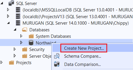 Create A Database Project From Existing SQL Database