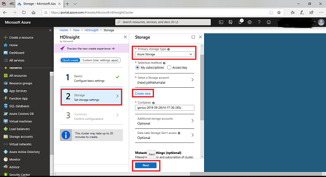Create A Linux-Based Clusters In HDInsight