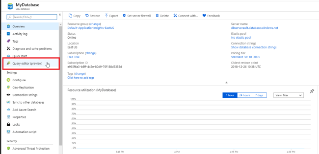 Create a SQL database in the Azure portal