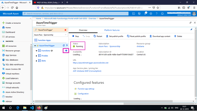 Create A Time-Triggered Functions Using Function App