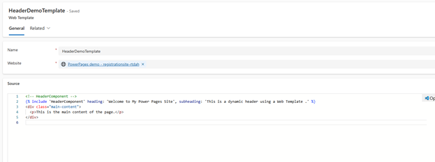 Header Demo Template