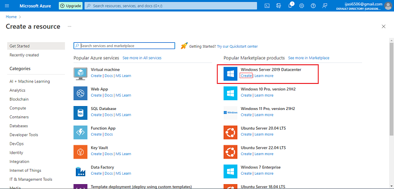 Create a Windows virtual machine in the Azure portal