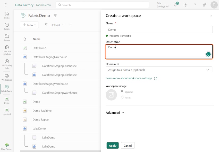 Create a Workspace in Fabric