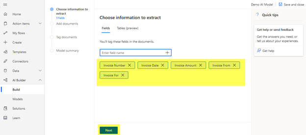 Create AI Model using AI Builder to Extract Data from Document in Power Platform