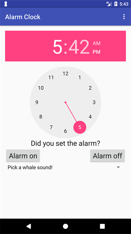 Alarm app in Android