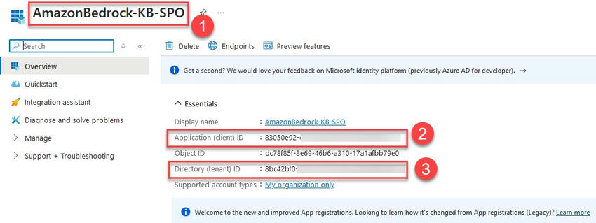 Create an Amazon Bedrock Knowledge Base with SharePoint Online