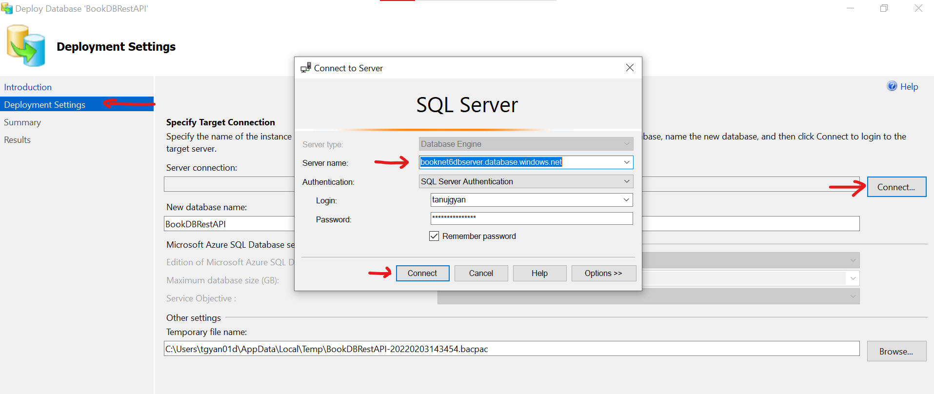 Publish SQL Server DB to Azure Cloud
