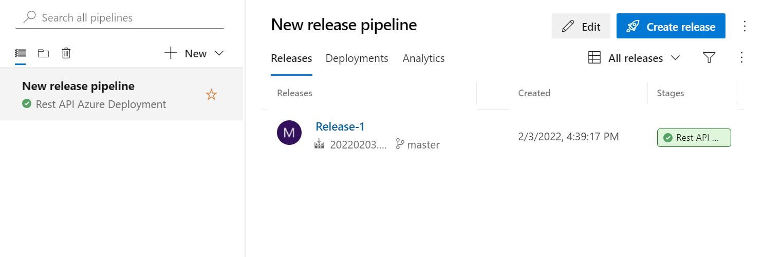 Deploy the app to Azure Cloud using the Azure Release pipeline