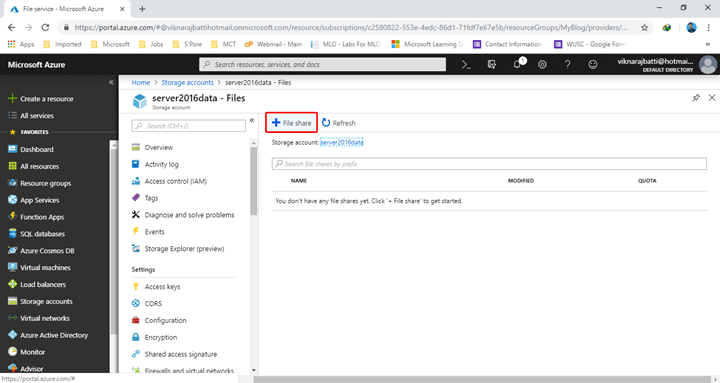 Azure File Sync Service