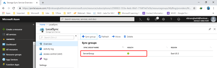 Azure File Sync Service