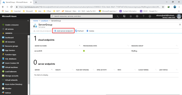 Azure File Sync Service