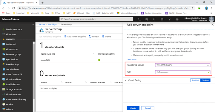 Azure File Sync Service