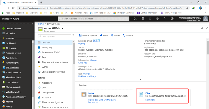 Azure File Sync Service