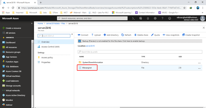 Azure File Sync Service
