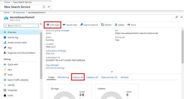 Create An Azure Search From The Portal