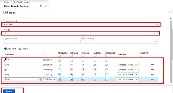 Create An Azure Search From The Portal