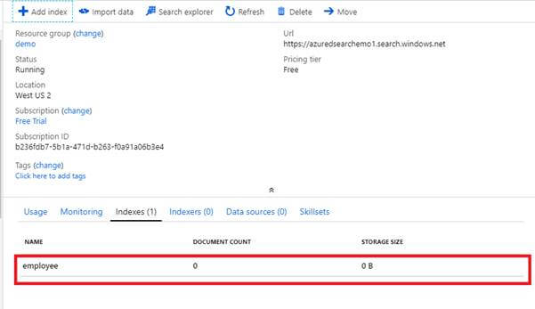 Create An Azure Search From The Portal