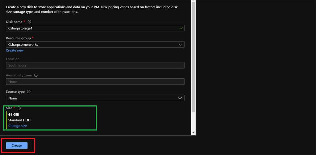 Create And Add A Storage Disk In Virtual Machine