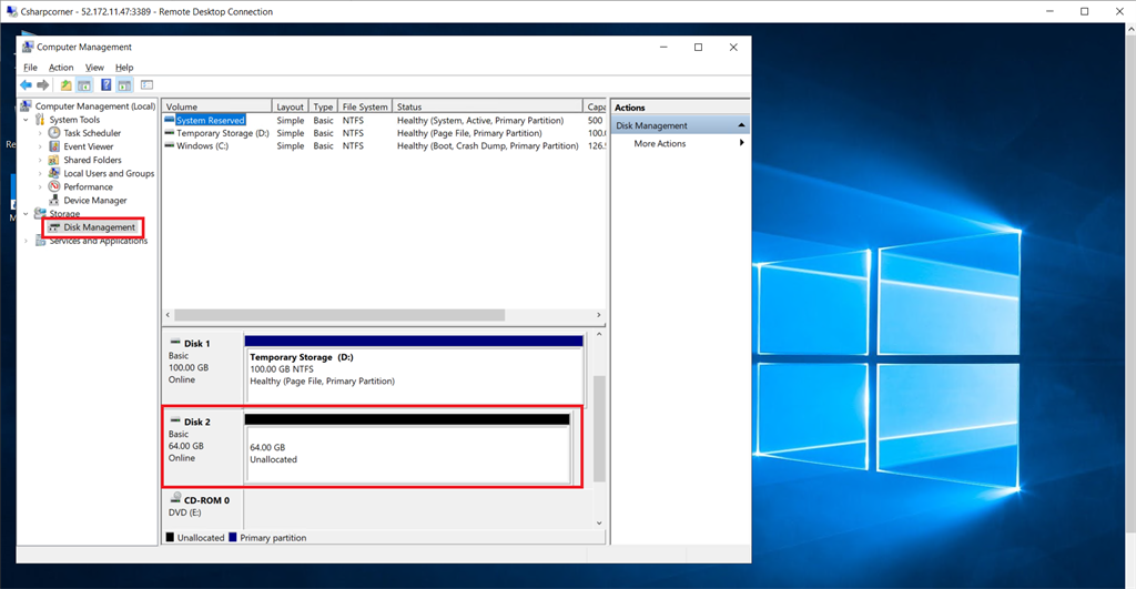 Create And Add A Storage Disk In Virtual Machine