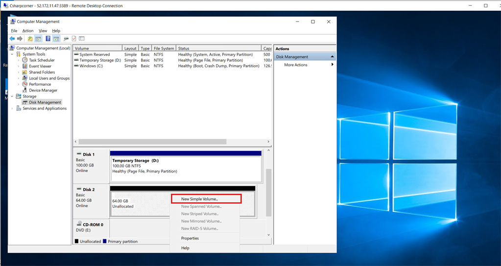 Create And Add A Storage Disk In Virtual Machine