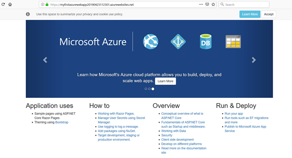 Create and Deploy Your First .Net Core App in Azure App Service