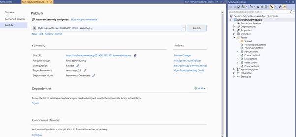 Create and Deploy Your First .Net Core App in Azure App Service