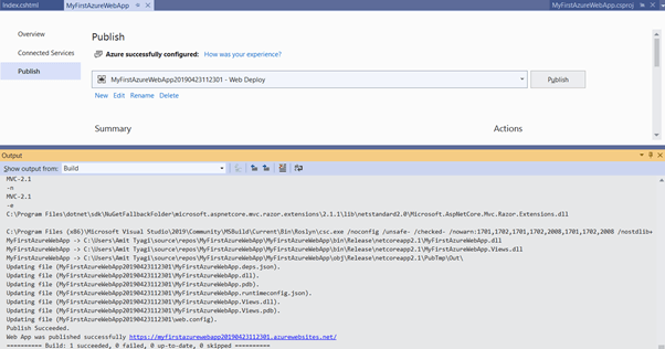 Create and Deploy Your First .Net Core App in Azure App Service