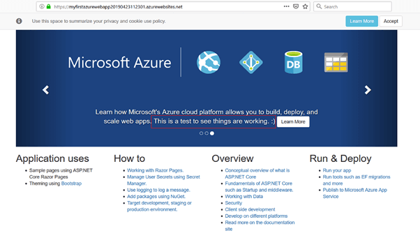 Create and Deploy Your First .Net Core App in Azure App Service