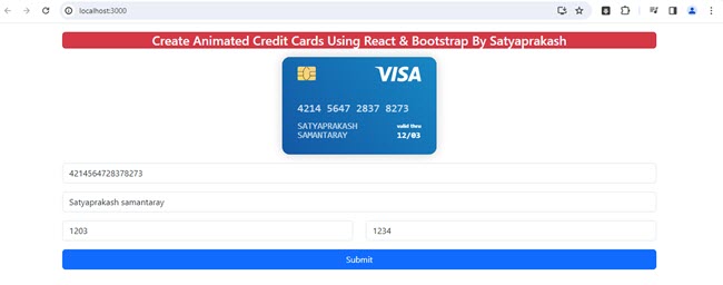 Create Animated ATM Cards Using React With Bootstrap
