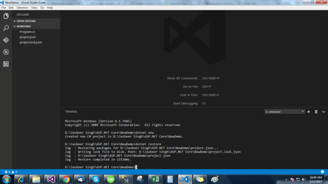 Create an ASP.NET Core Application Using Visual Studio Code