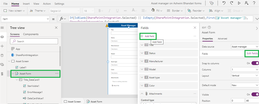 Create Asset Manager List from Microsoft List Templates And Customize List Form Using Power Apps
