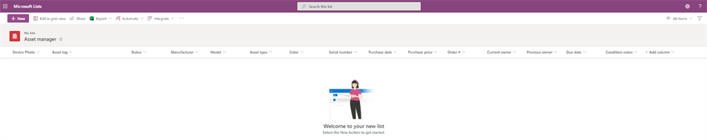 Create Asset Manager List from Microsoft List Templates And Customize List Form Using Power Apps